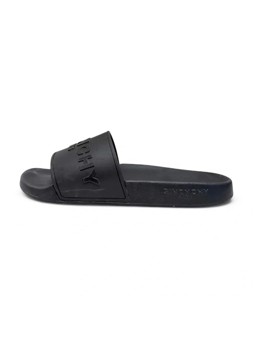 Givenchy Paris Black Rubber Slide Sandals EU 41 Made in Italy Box Dust Bags
